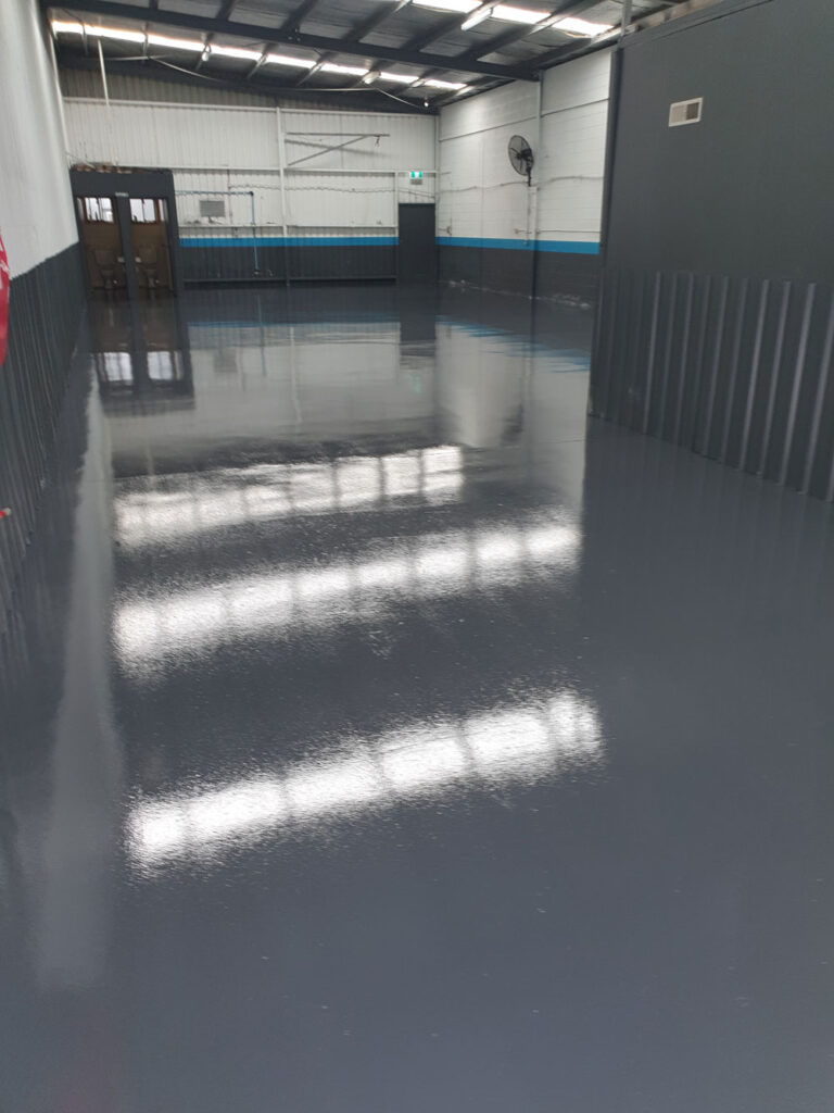 Epoxy flooring work view