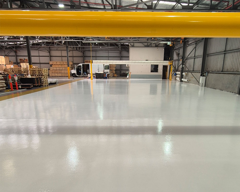 Polyaspartic and polyurethane in hall